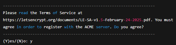 Lets encrypt terms